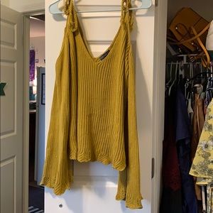 Cold Shoulder Bell Sleeved Sweater